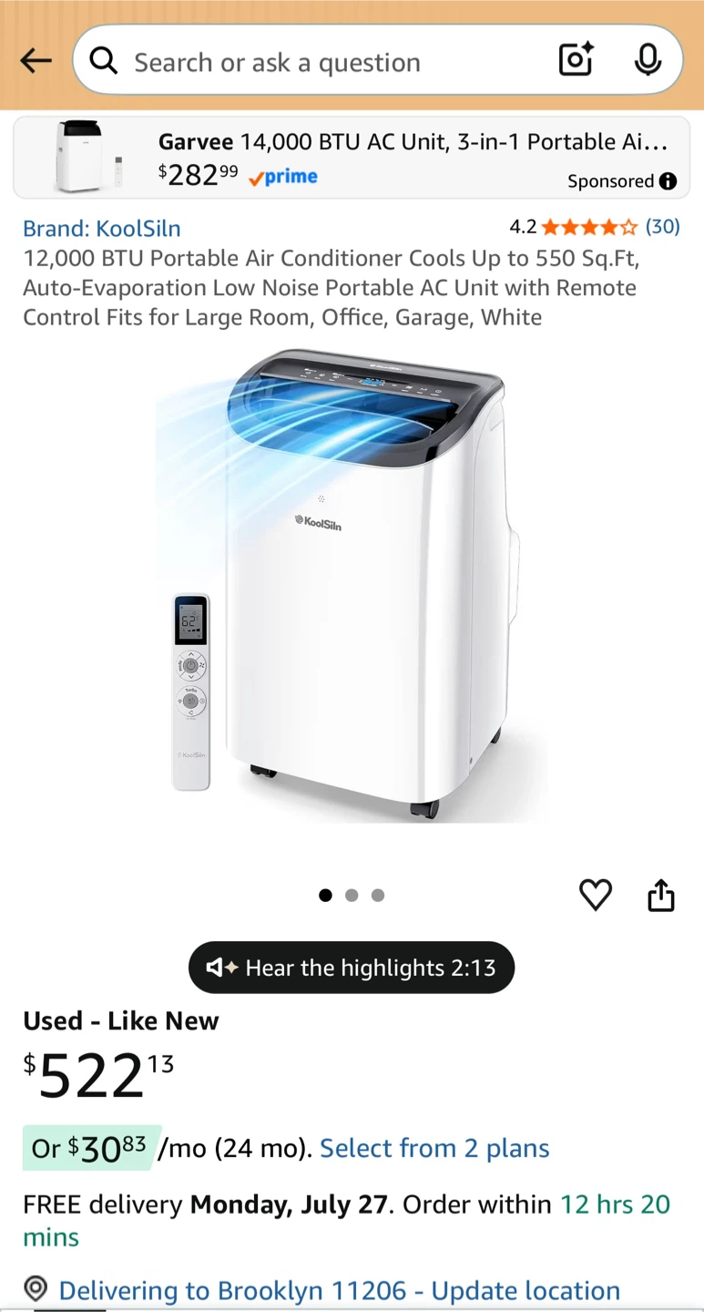 Portable Air Conditioner 12000 BTU - photo 3