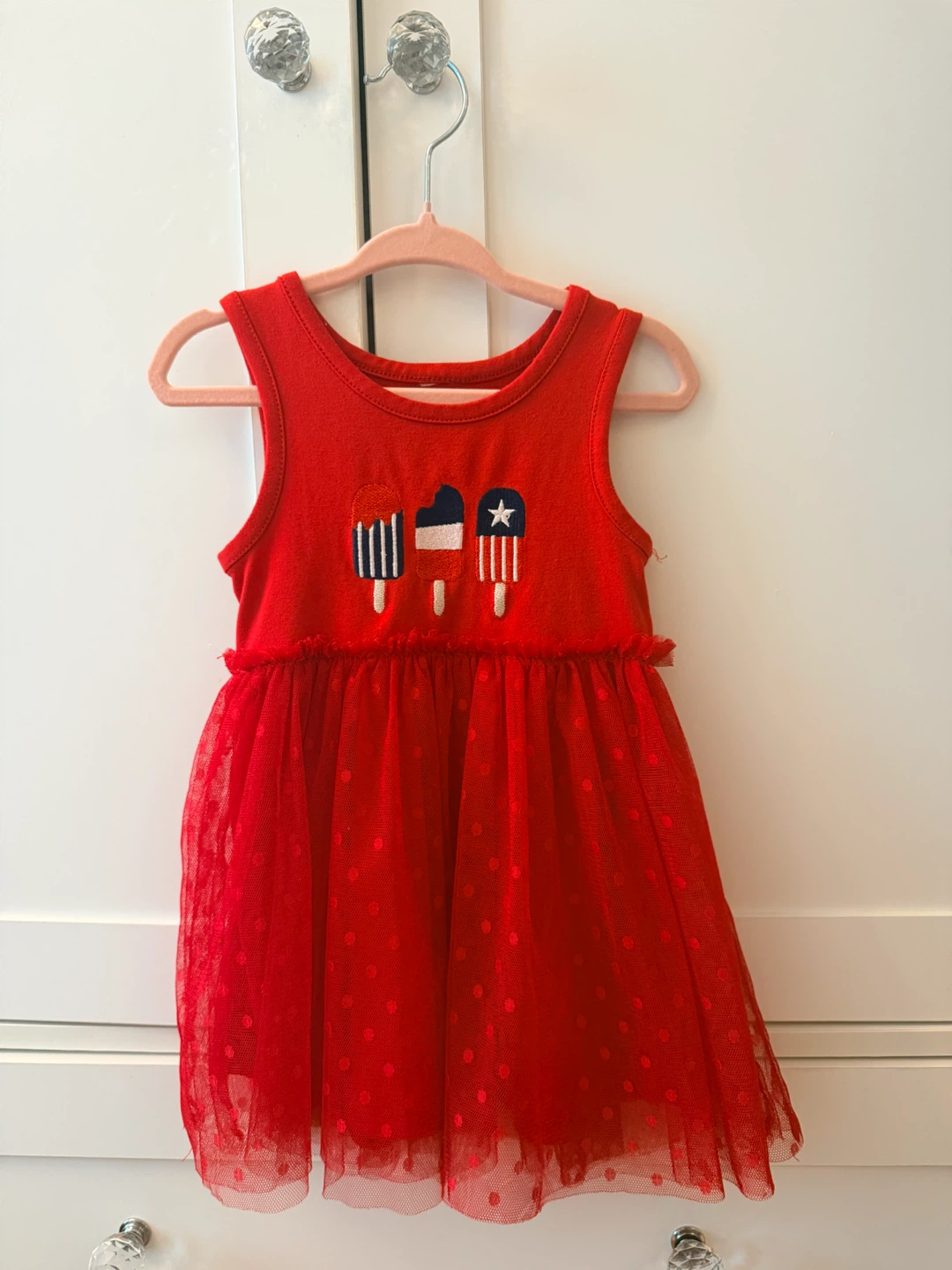 Red Tulle Dress with Popsicle Design