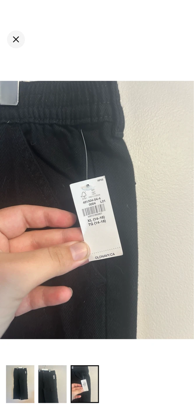 Old Navy Black Cargo Pants XL (14-16) - photo 3