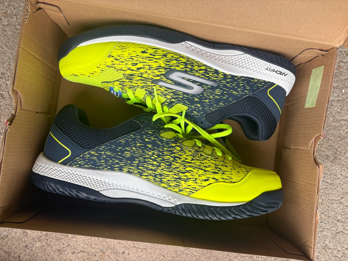 Skechers Viper Court Pickleball Shoes - Yellow/Navy - Size 12