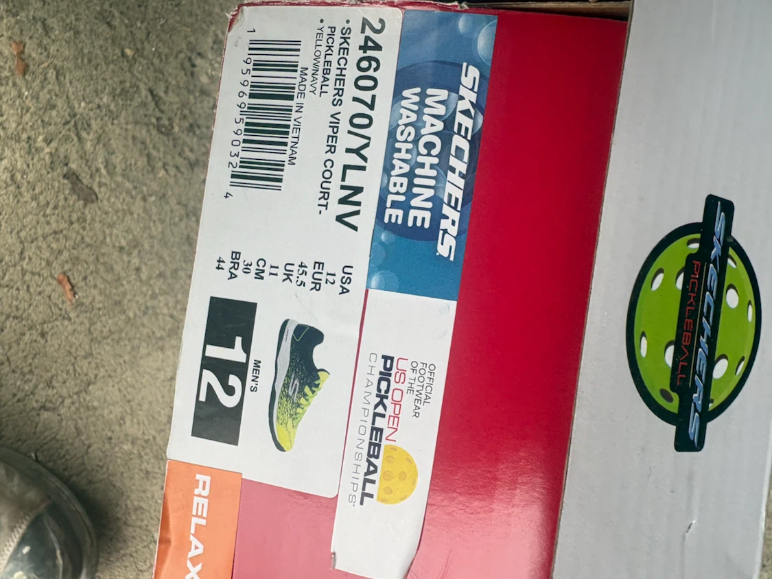 Skechers Viper Court Pickleball Shoes - Yellow/Navy - Size 12 - photo 2