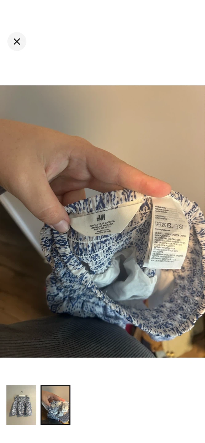 H&M Tiered Skirt - Blue & White Pattern - photo 2