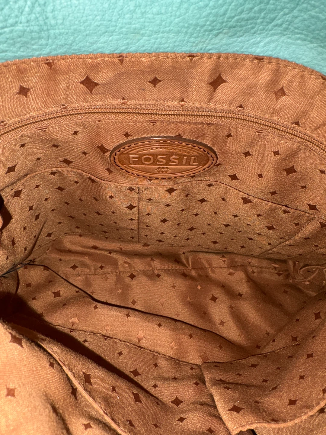 Fossil Explorer Fold-Over Leather Hobo Bag - Teal/Turquoise - photo 5