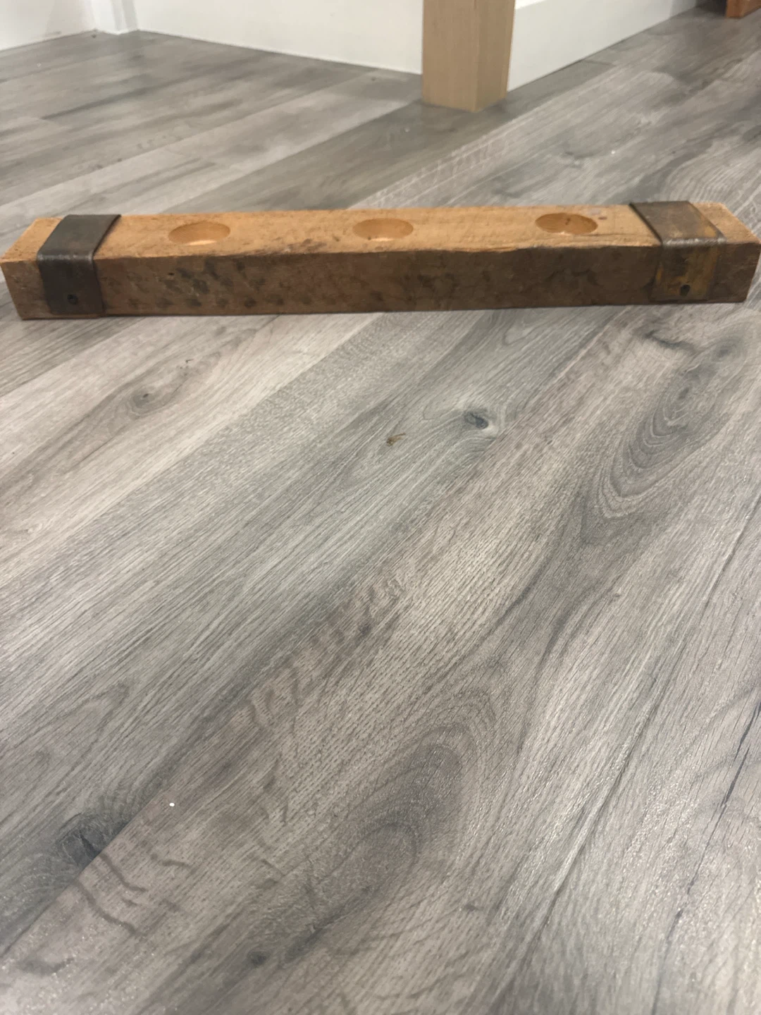 Rustic wooden candle holder