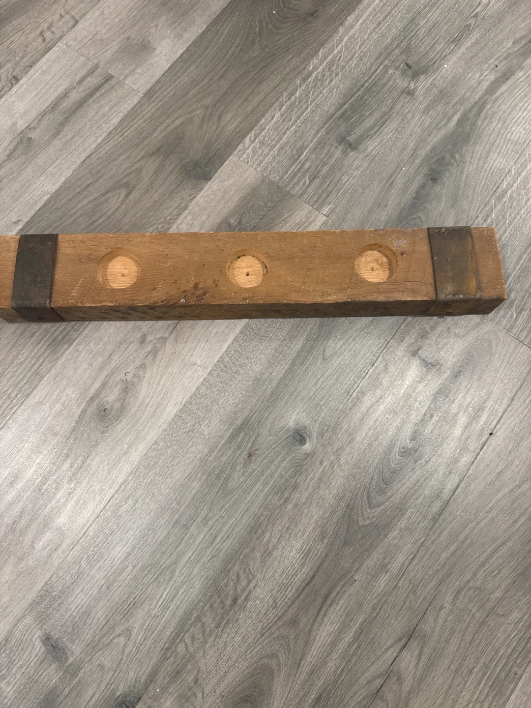 Rustic wooden candle holder - photo 2