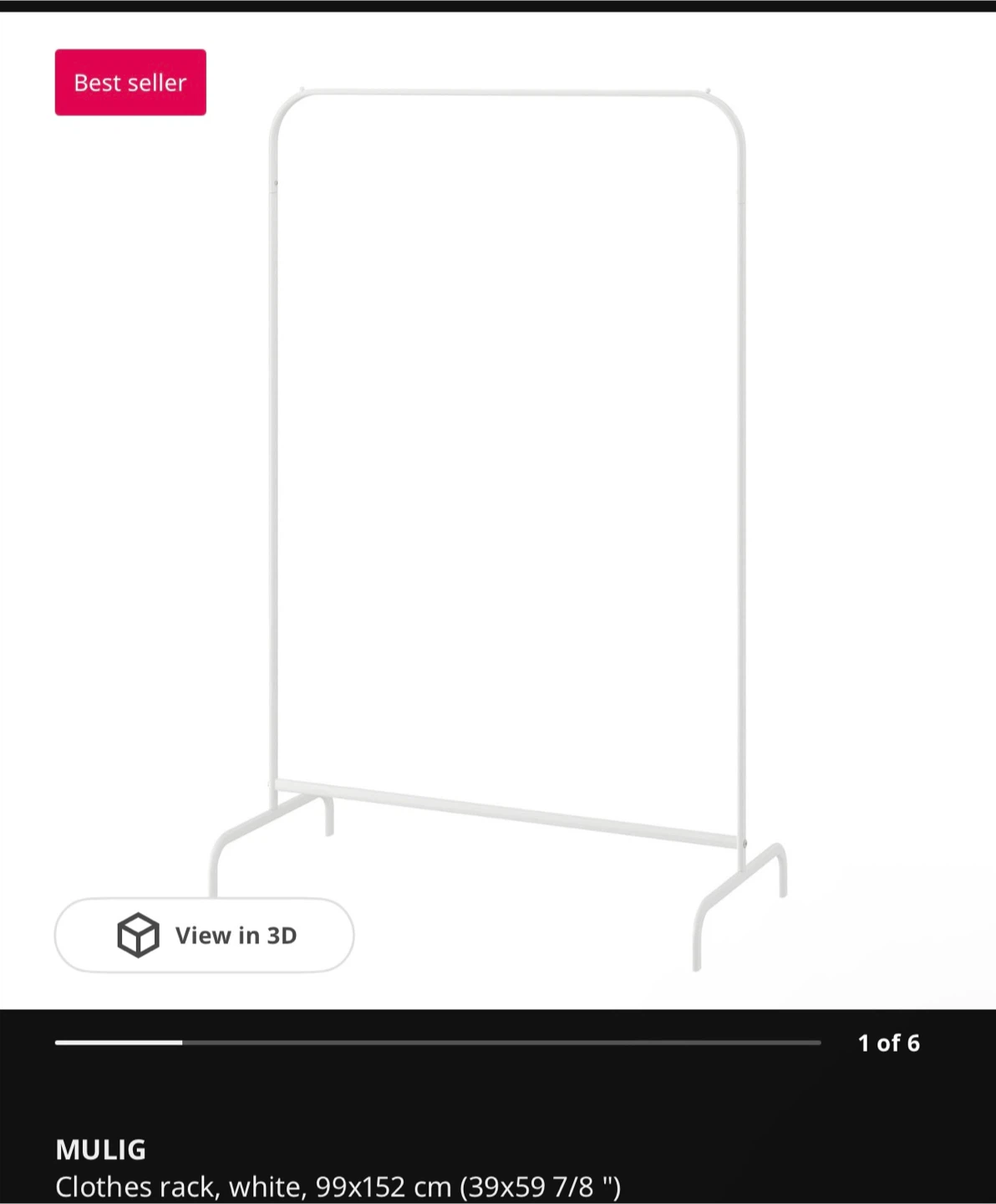 IKEA MULIG Clothes Rack, White