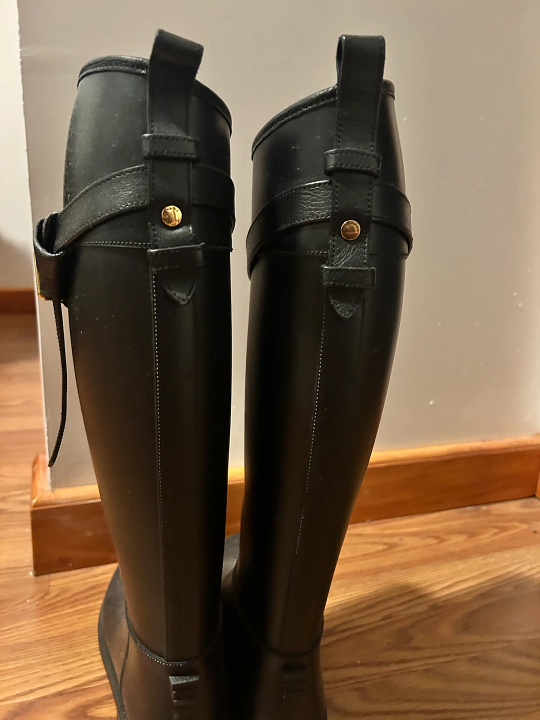 Burberry Black Tall Riding Boots with Buckle Detail - photo 2