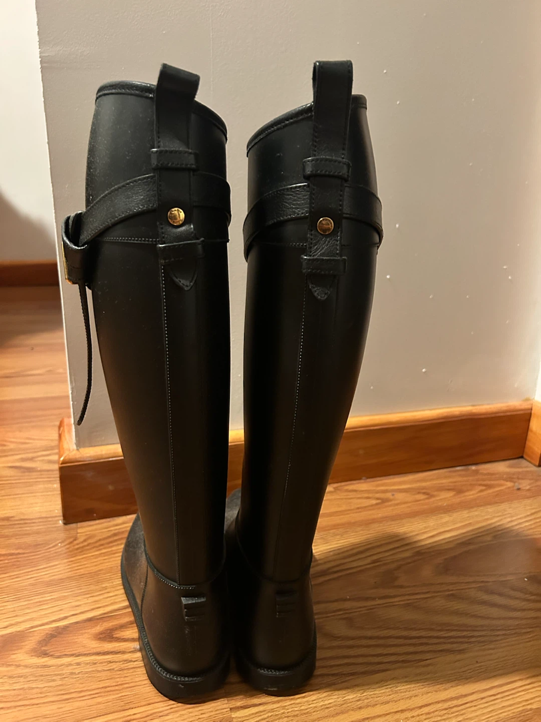 Burberry Black Tall Riding Boots with Buckle Detail - photo 3