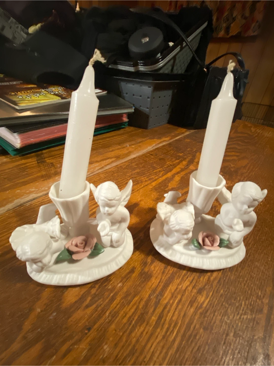 Set of 2 Cherub Candlesticks