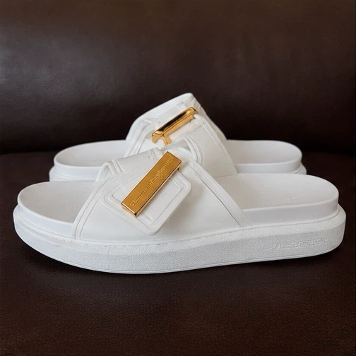 Alexander McQueen White Slides - photo 5