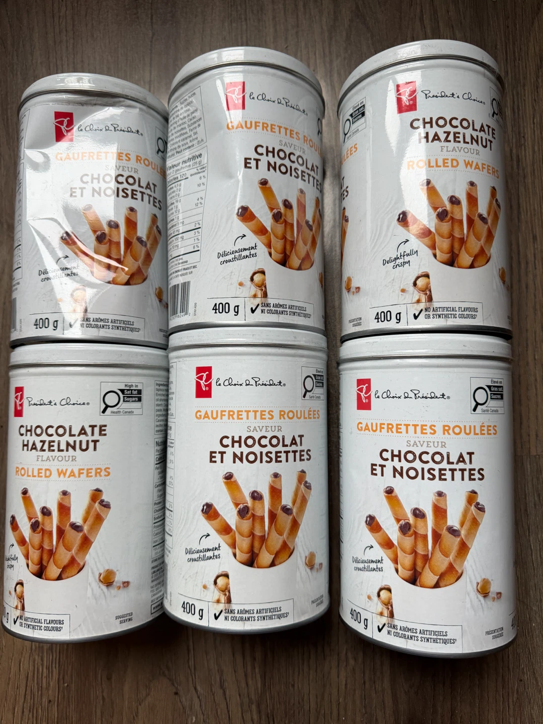 Chocolate Hazelnut Rolled Wafers (6 cans) All $10