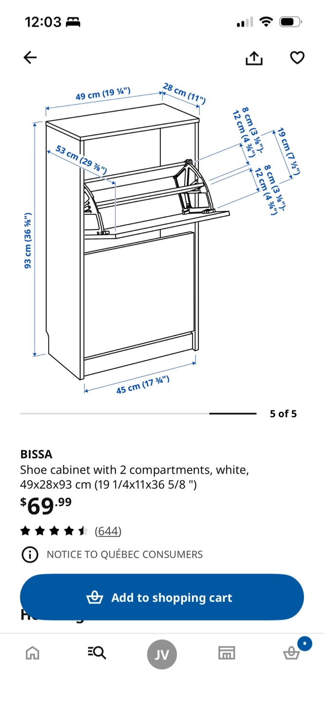 IKEA Bissa White Shoe Cabinet - photo 2