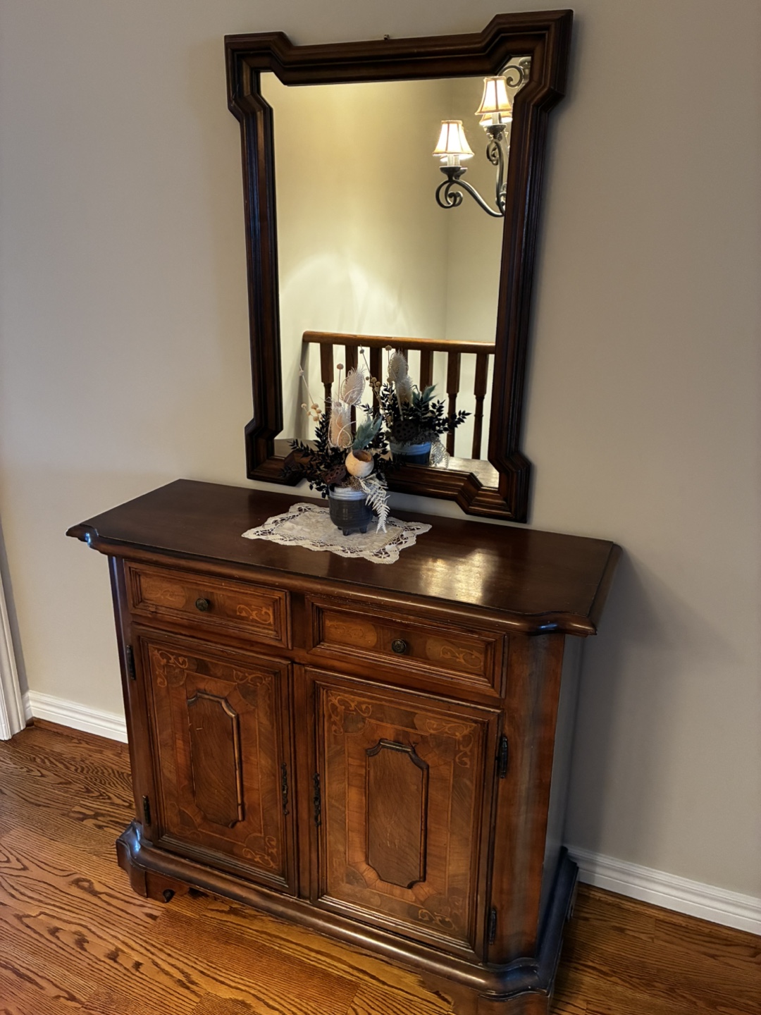 Antique Walnut Sideboard with Mirror