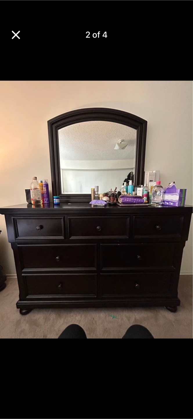 Dark Brown Dresser and Nightstand Set - photo 2