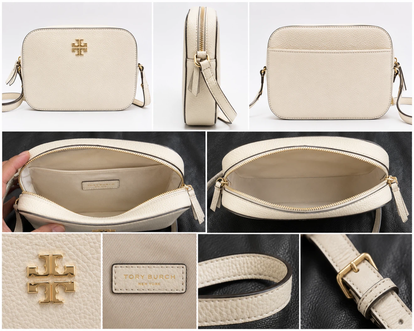 Tory Burch White Leather Camera Bag