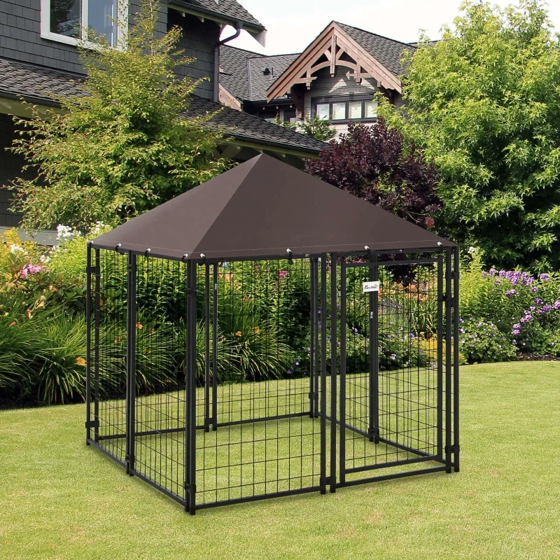 Outdoor Dog Kennel, Welded Wire Steel Fence, Lockable - photo 4