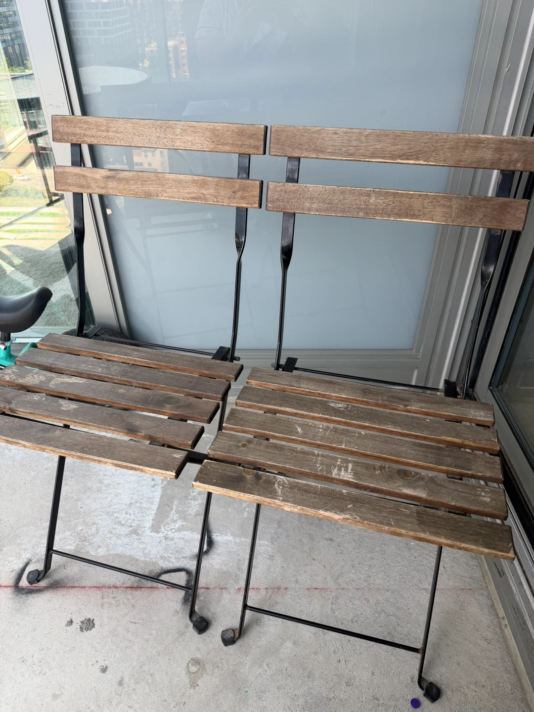 IKEA Wooden Folding Patio Chairs (Set of 2)