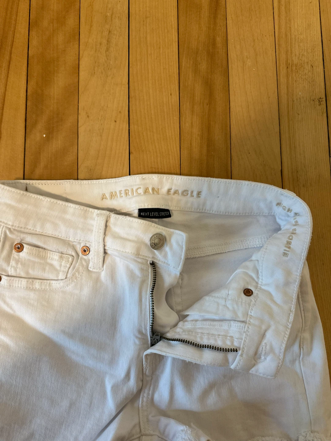 American Eagle High-Rise White Jean Shorts - photo 3