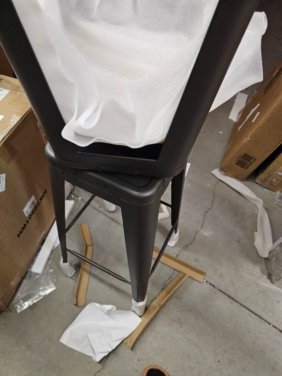 Metal Bar Stools Set of 4, 30" High Back