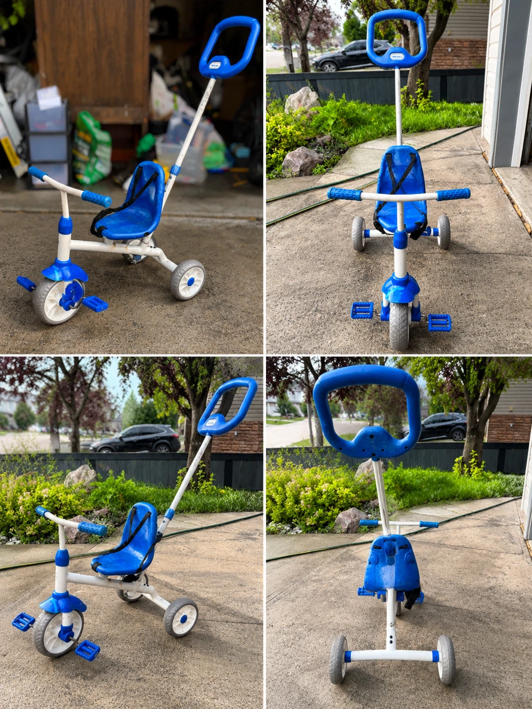 Little Tikes Blue and White Trike with Parent Handle