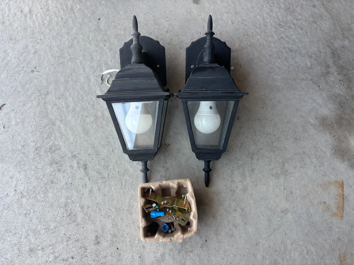 Set of 3 Black Outdoor Wall Lamps - photo 4