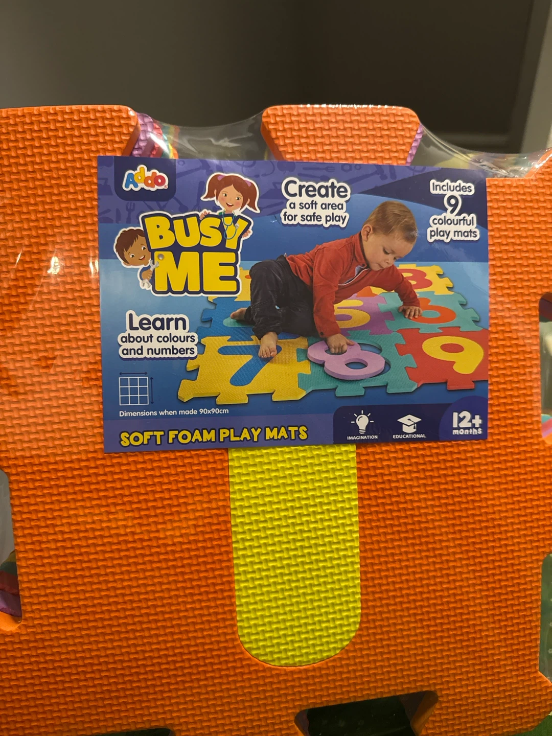 Addo Busy Me Soft Foam Play Mats - 9 Colorful Mats
