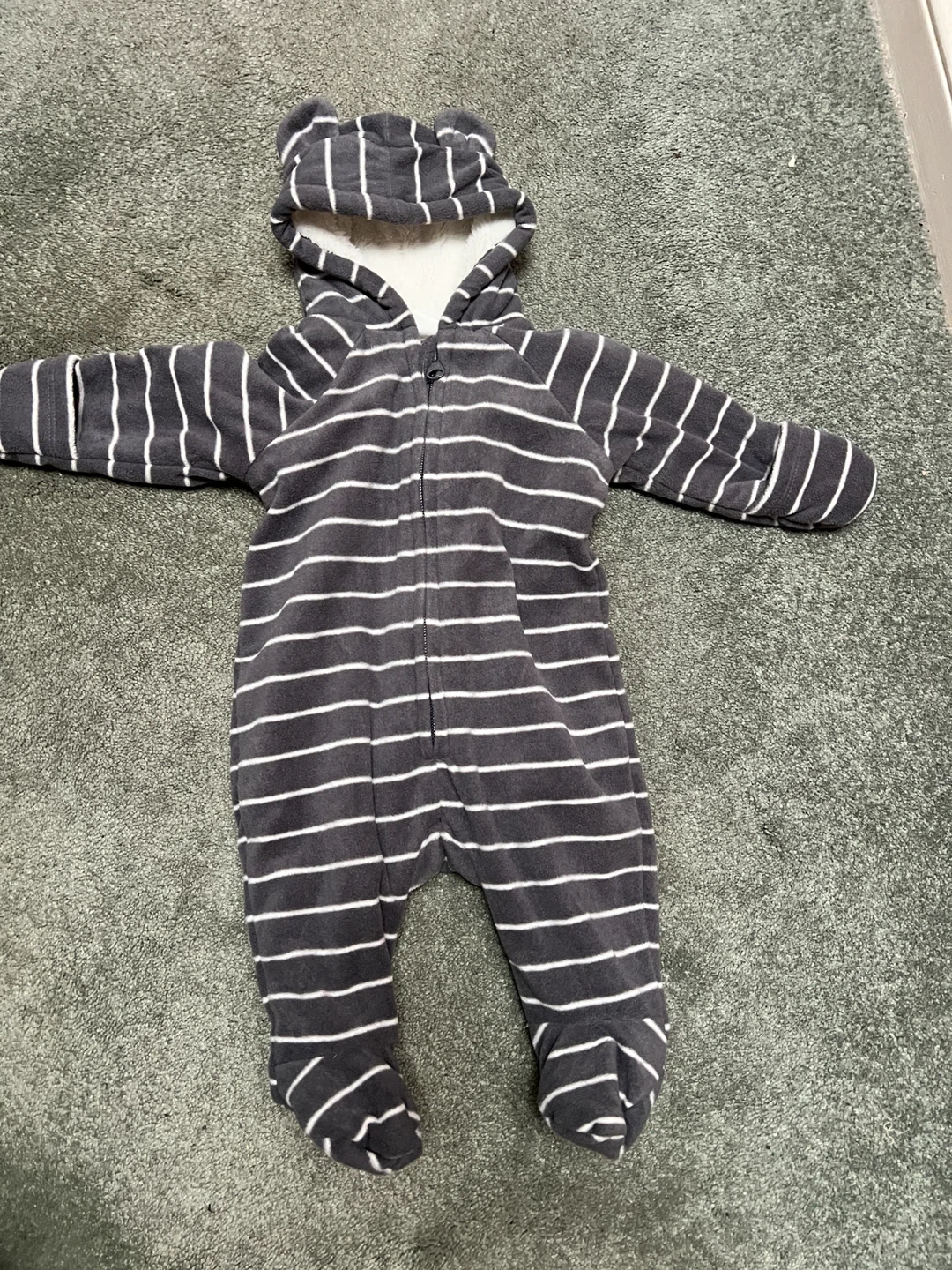 Old Navy Striped Fleece Bunting Snowsuit 0-3M