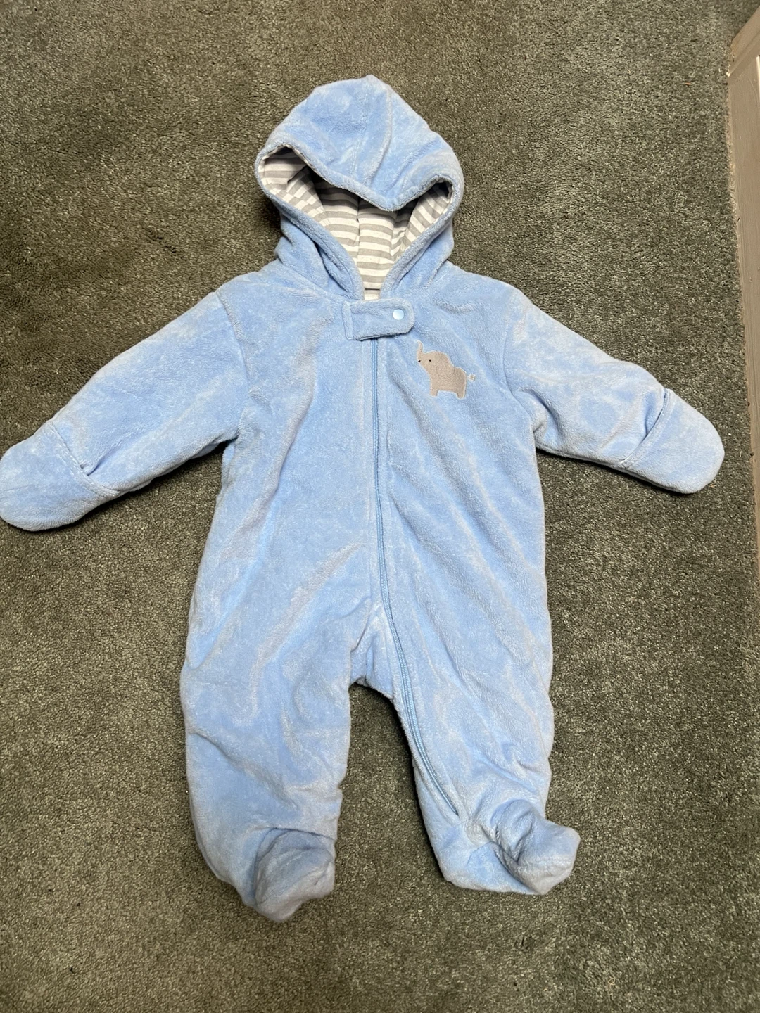 Child of Mine Baby Bunting Snowsuit 0-3M Blue Elephant