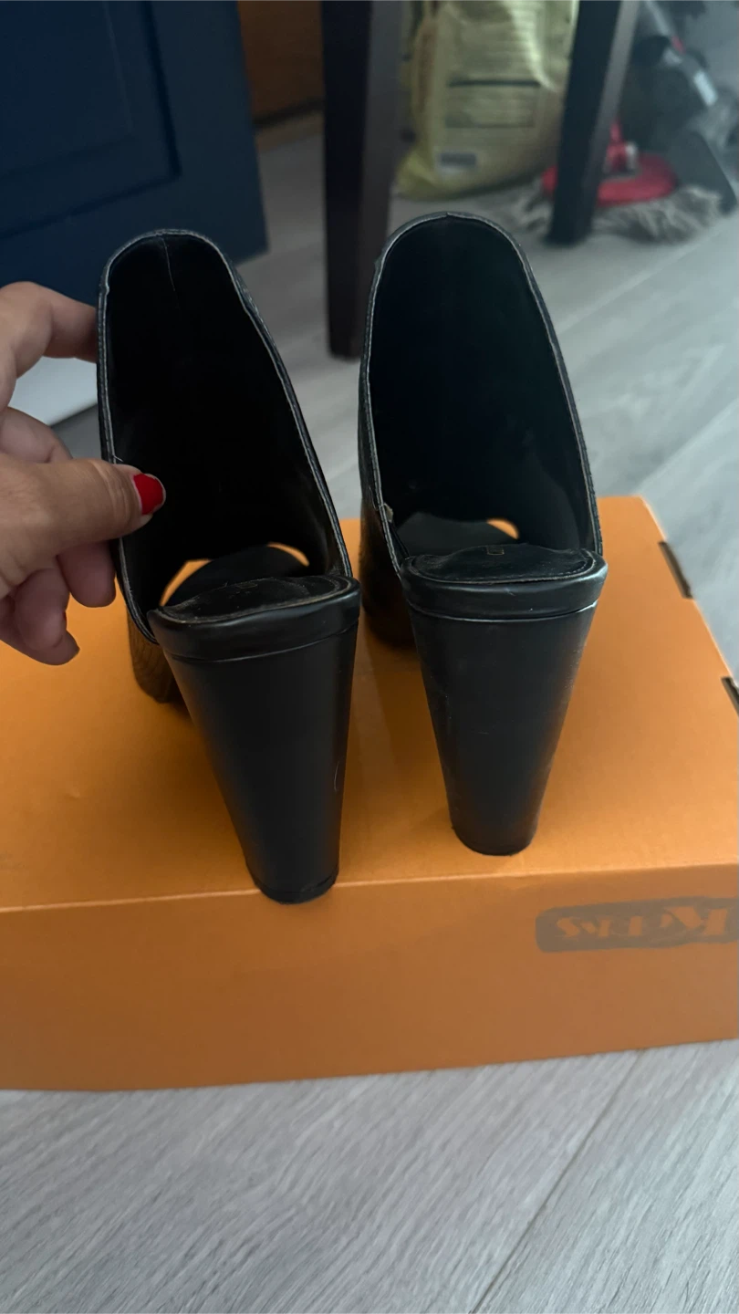 Christian Siriano Black Heeled Mules size 7  check more pictures - photo 4