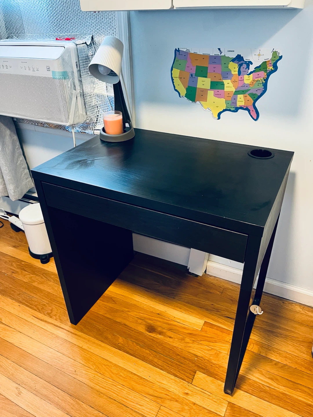 Black Writing Desk with Drawer