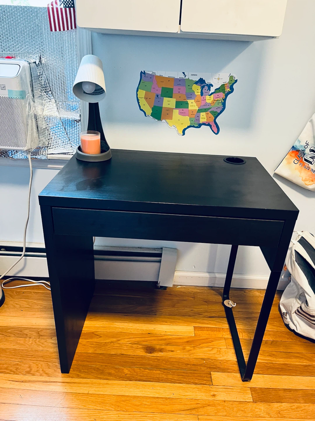 Black Writing Desk with Drawer - photo 2