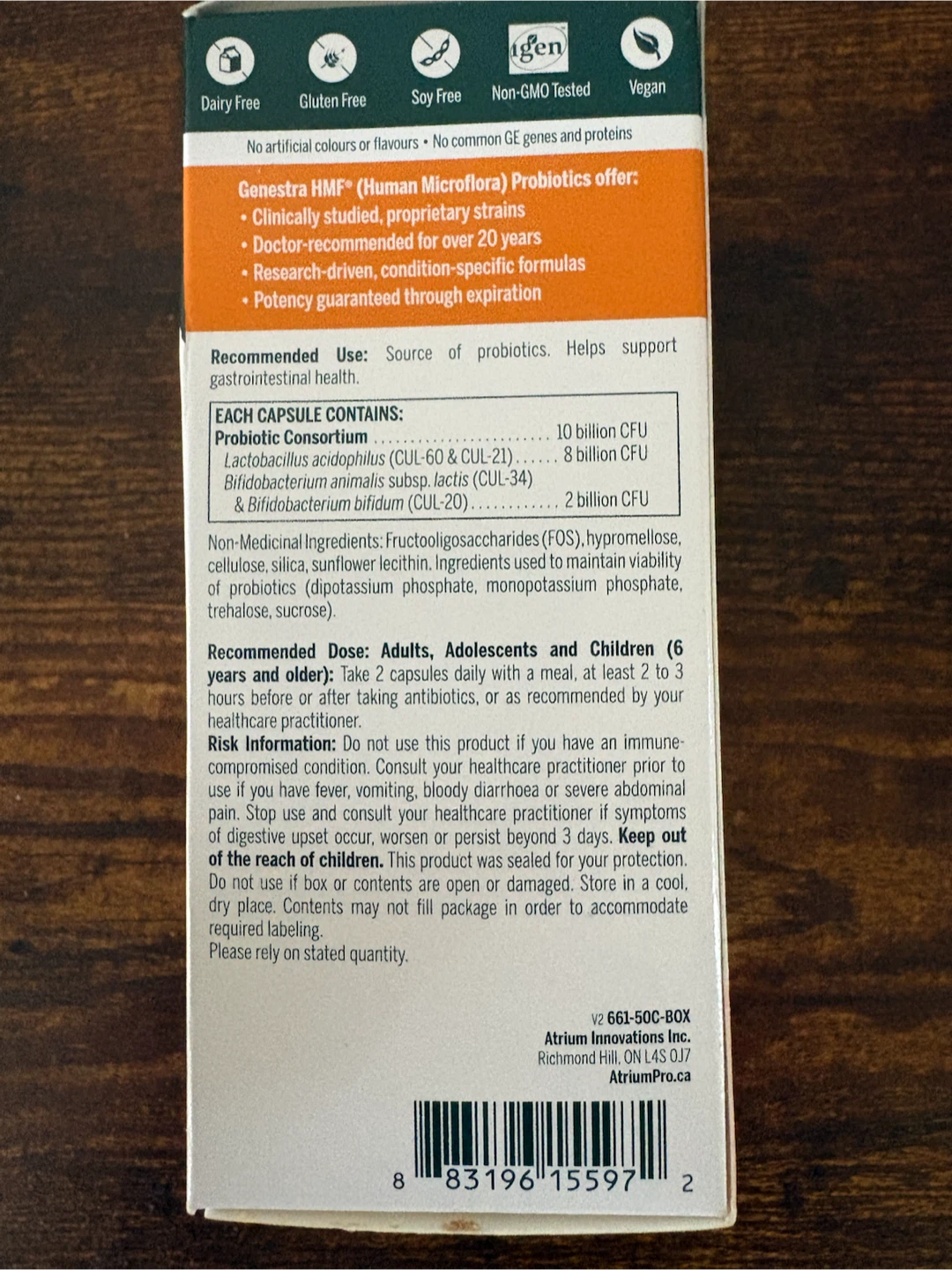 Genestra Brands HMF Forte Probiotic - 50 Vegetarian Capsules - photo 3