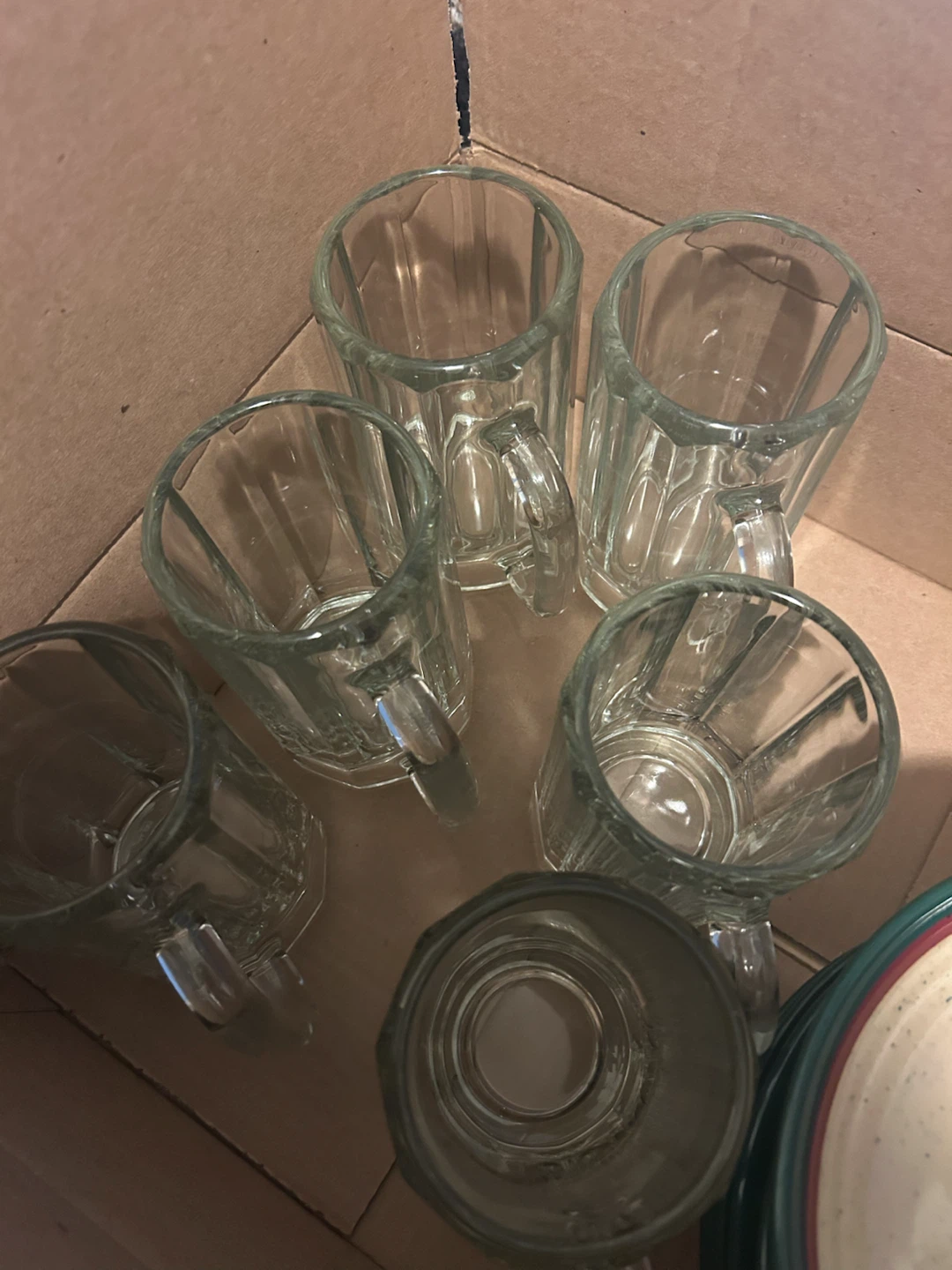 Set of 6 Clear Glass Beer Mugs - photo 2