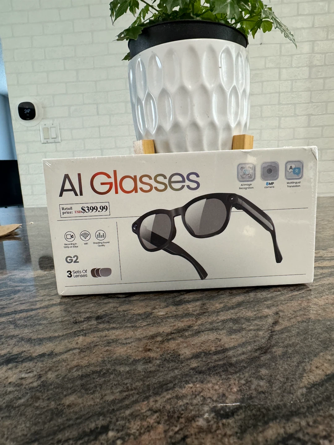 AI Glasses G2 - 8MP Camera, AI Image Recognition, Translation