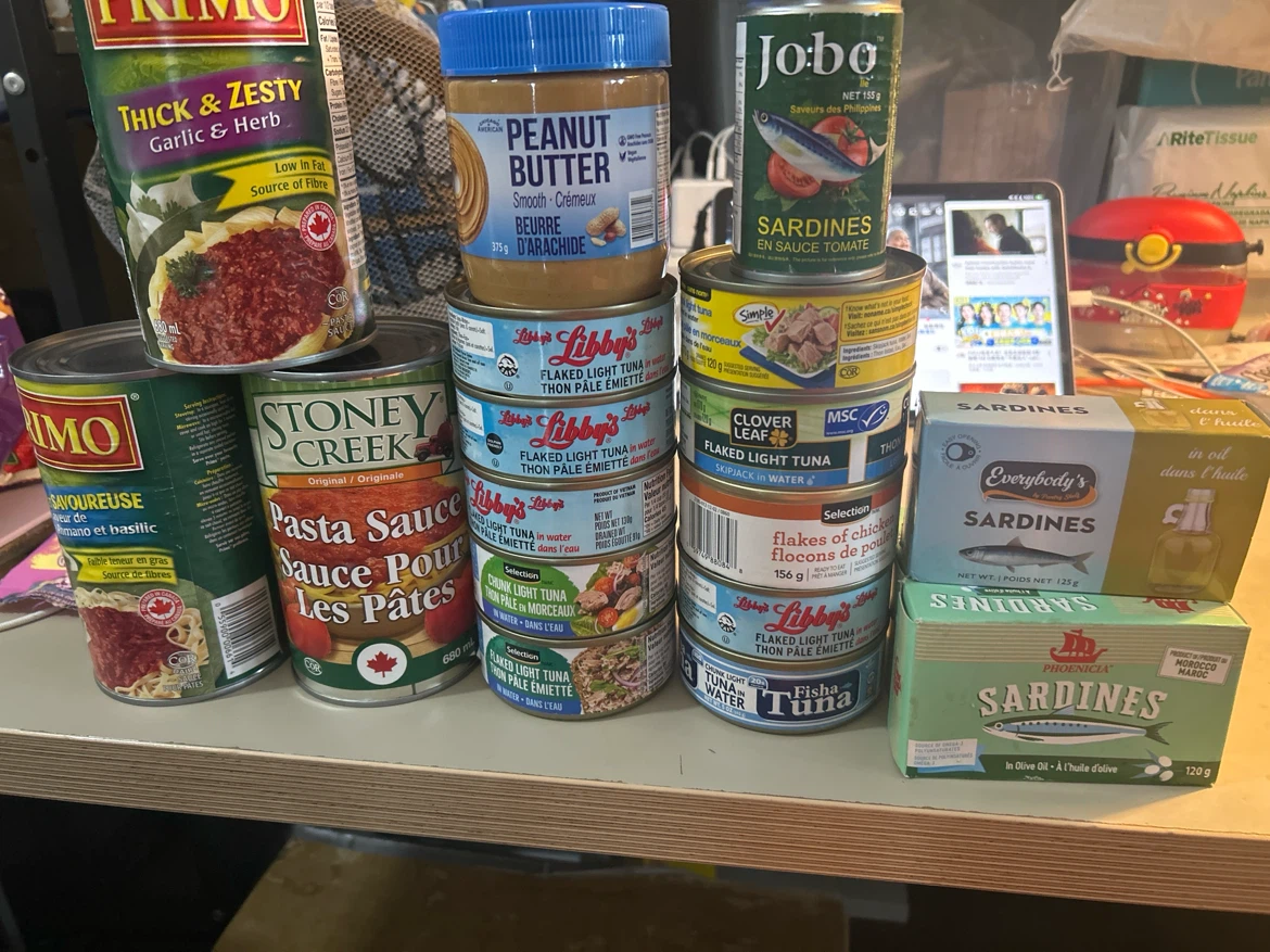 Assorted Canned Goods and Peanut Butter