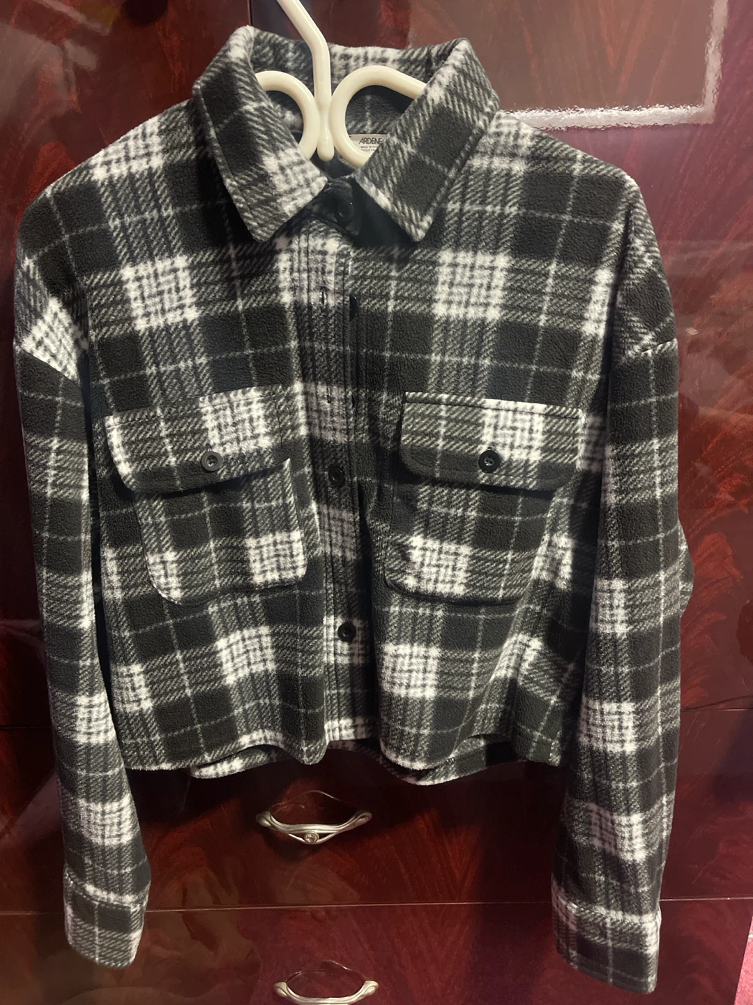 Arden B Plaid Fleece Shirt Jacket