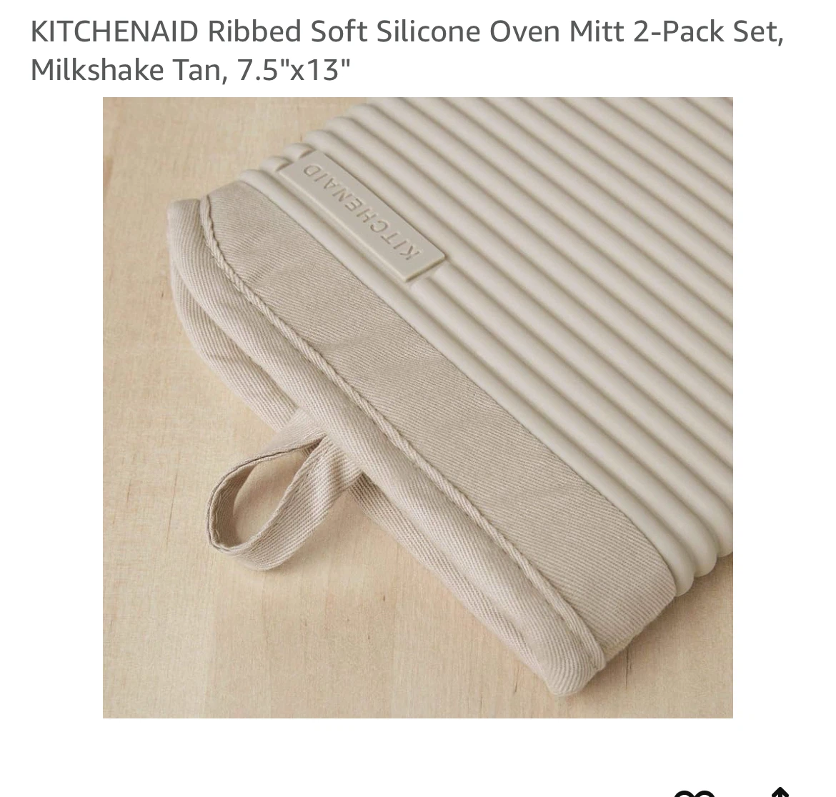 KITCHENAID Ribbed Soft Silicone Oven Mitt 2-Pack Set - photo 3