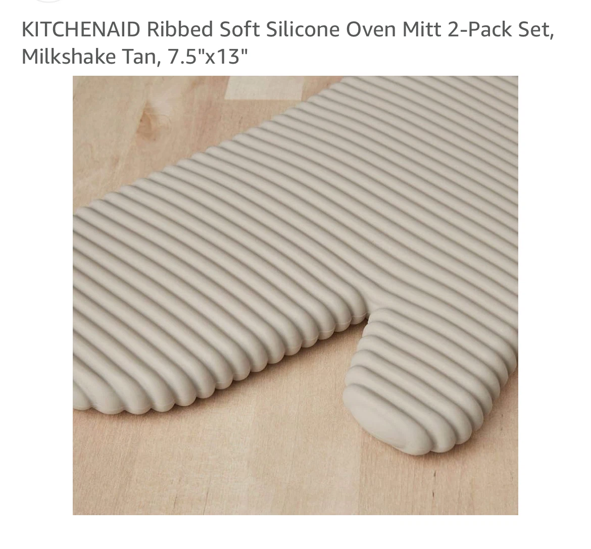 KITCHENAID Ribbed Soft Silicone Oven Mitt 2-Pack Set - photo 4