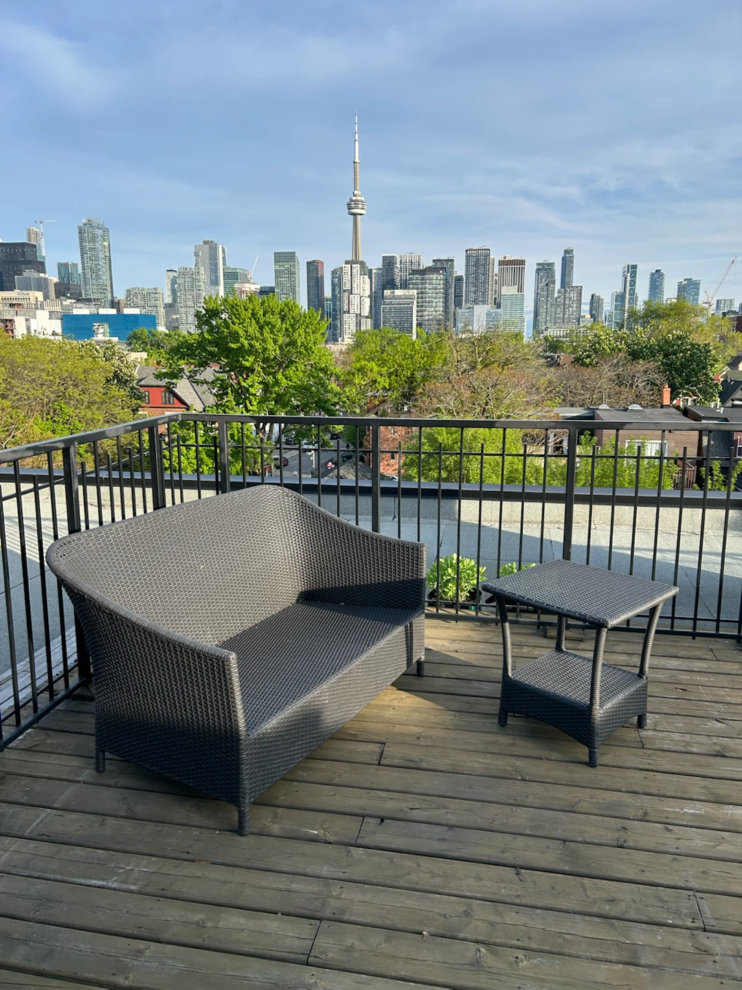 Crate & Barrel Outdoor Sofa and Side table