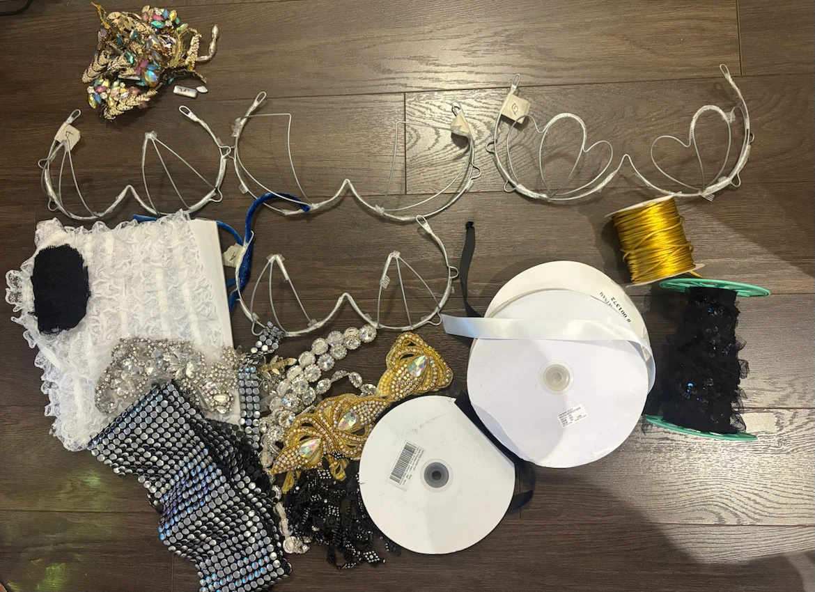 Wire bra frames + trim supplies