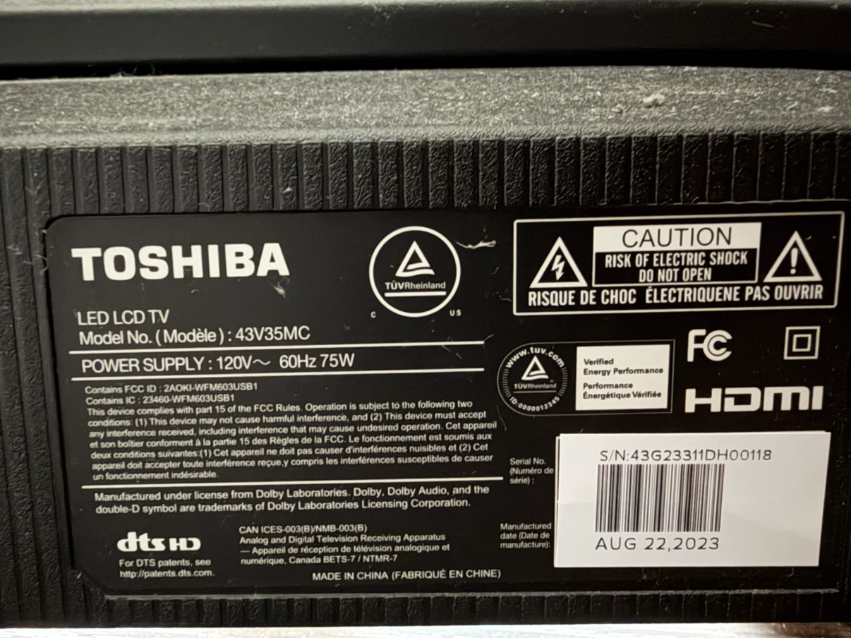 Toshiba 43" LED LCD TV - photo 5