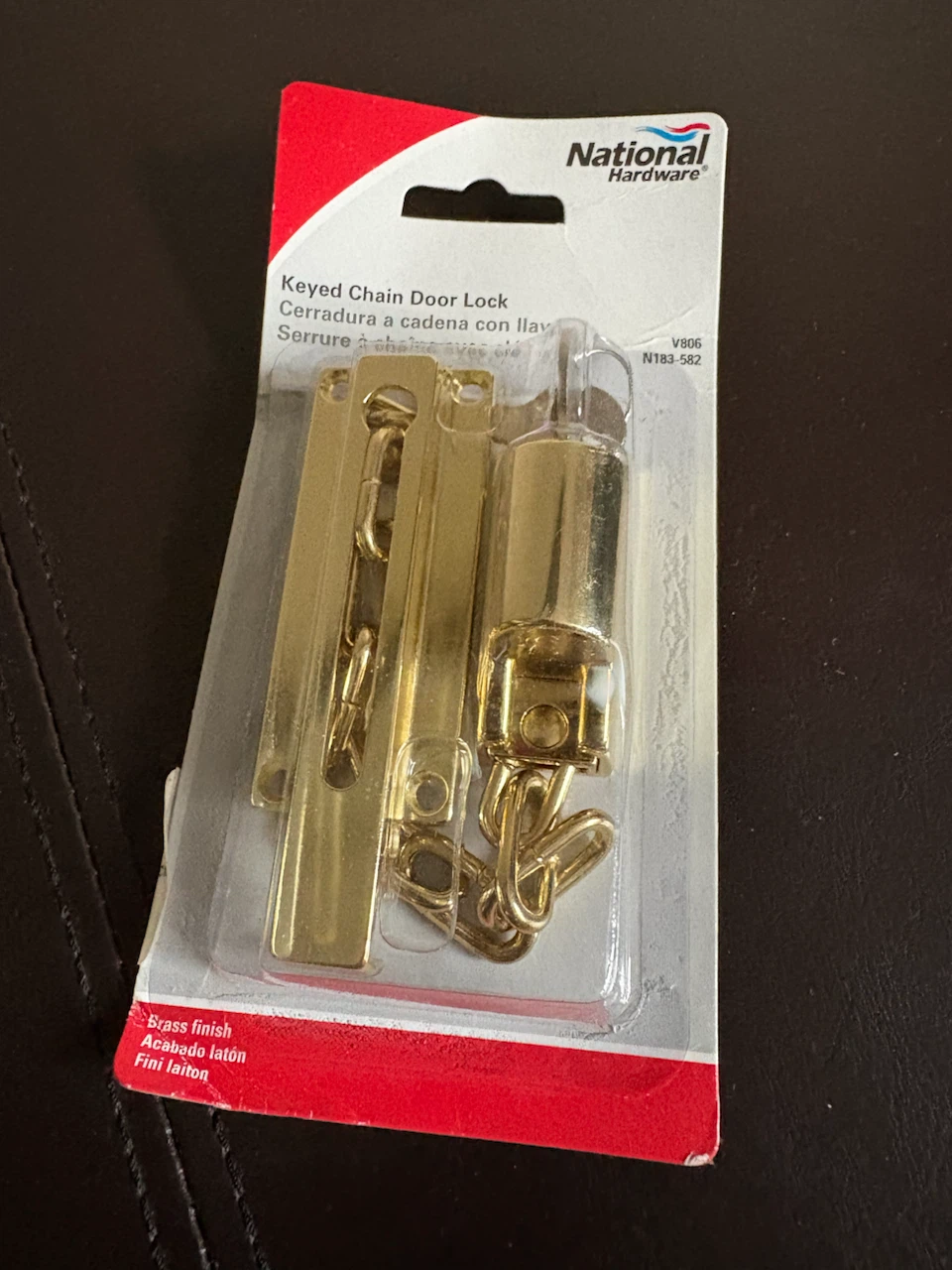 National Hardware Brass Keyed Chain Door Lock
