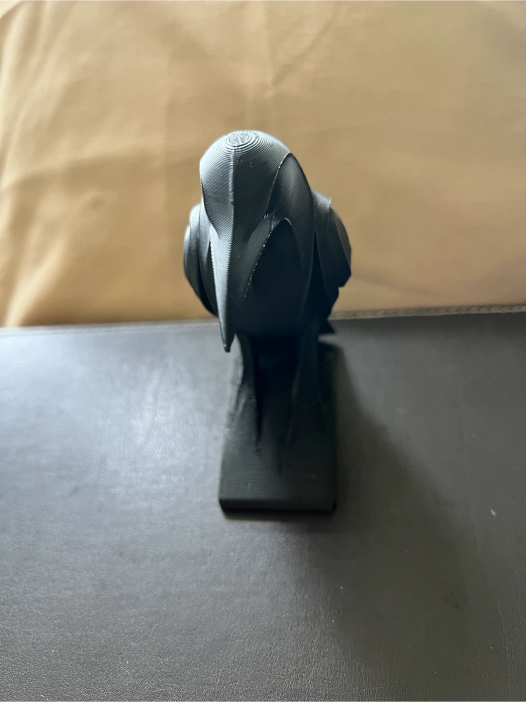 Black 3D Printed Raven Figurine - photo 2