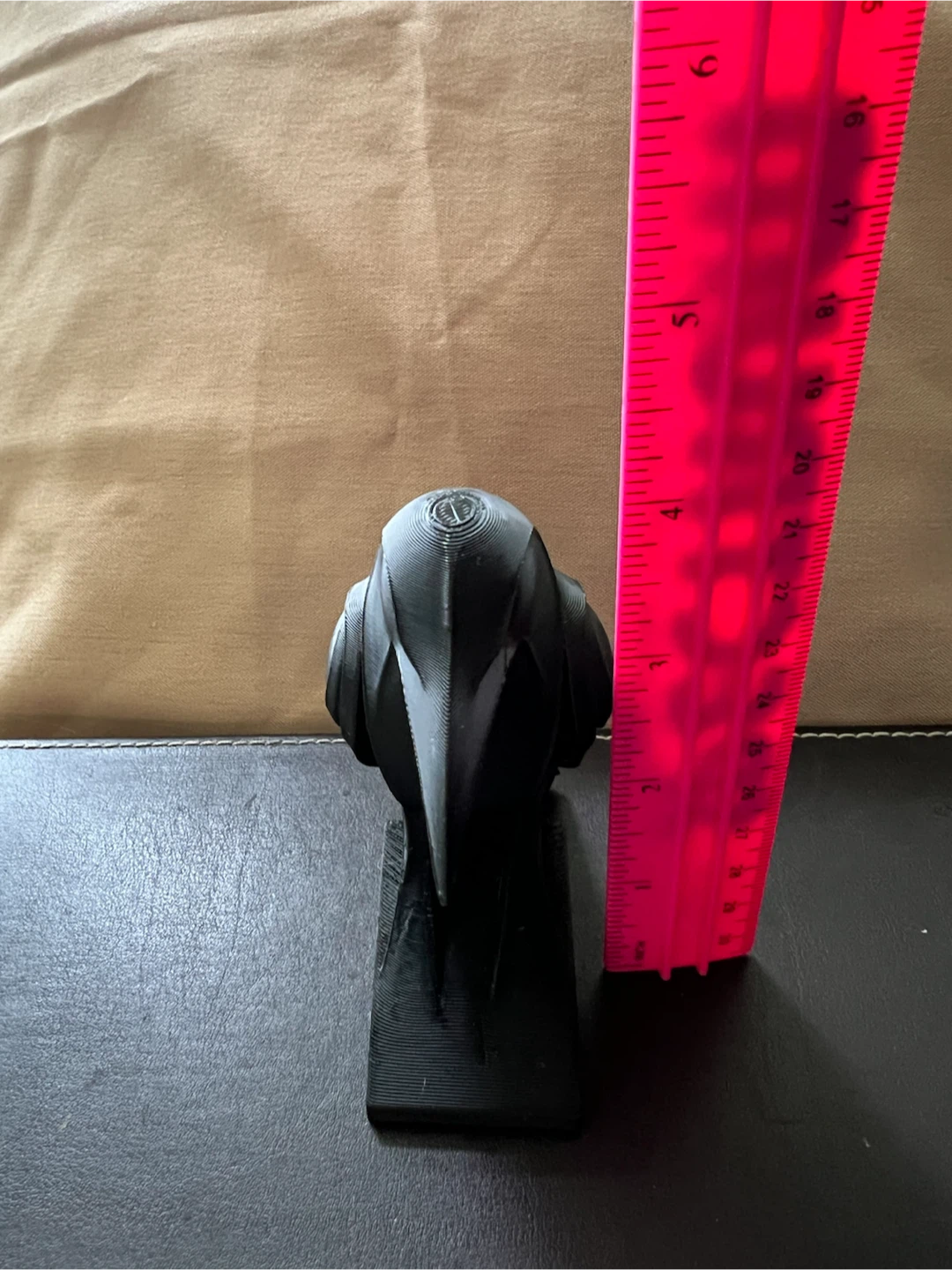 Black 3D Printed Raven Figurine - photo 5