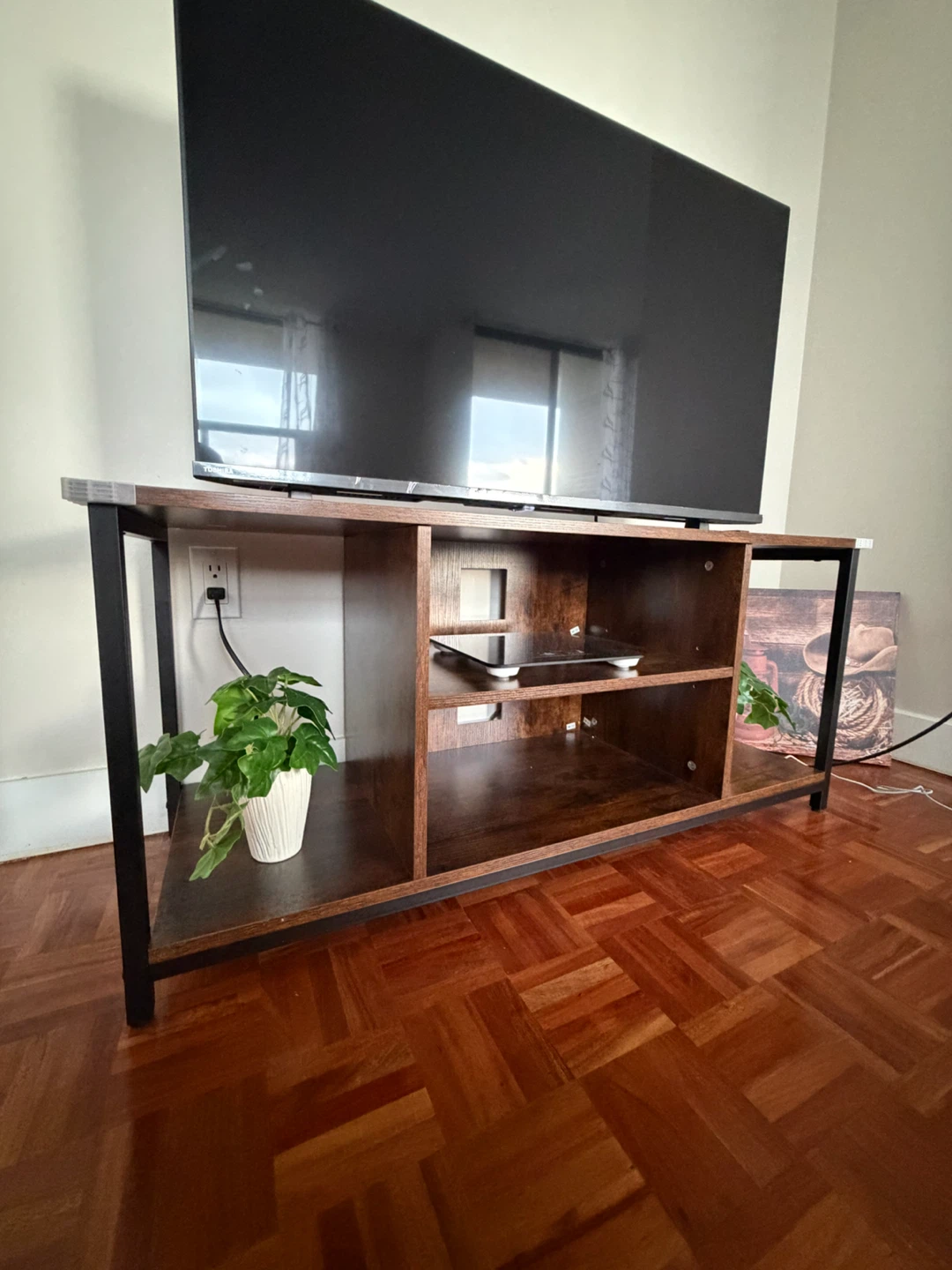 Rustic Brown TV Stand with Storage