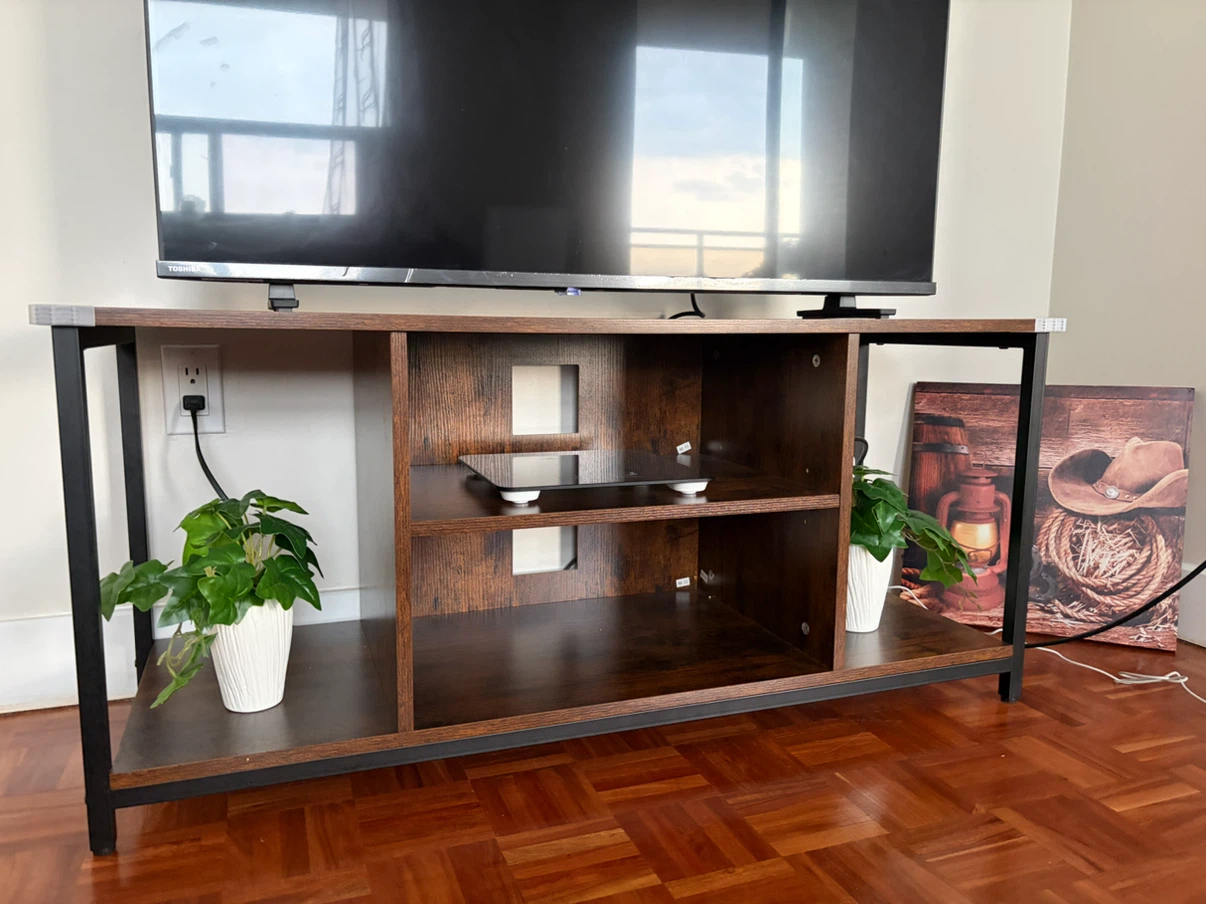 Rustic Brown TV Stand with Storage - photo 3