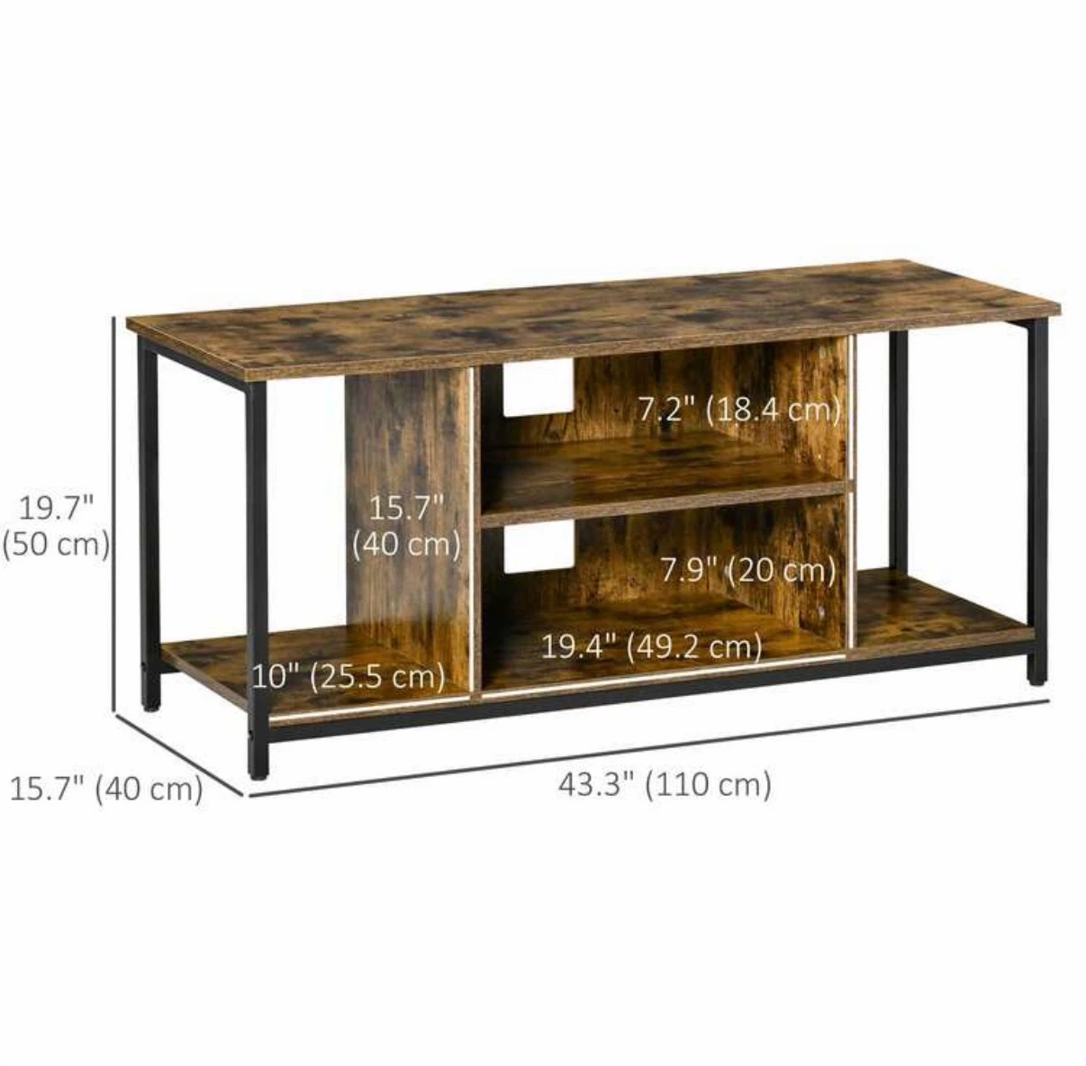 Rustic Brown TV Stand with Storage - photo 5
