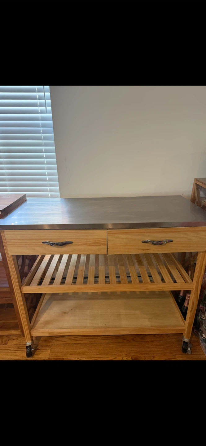 Kitchen Island Cart with Stainless Steel Top