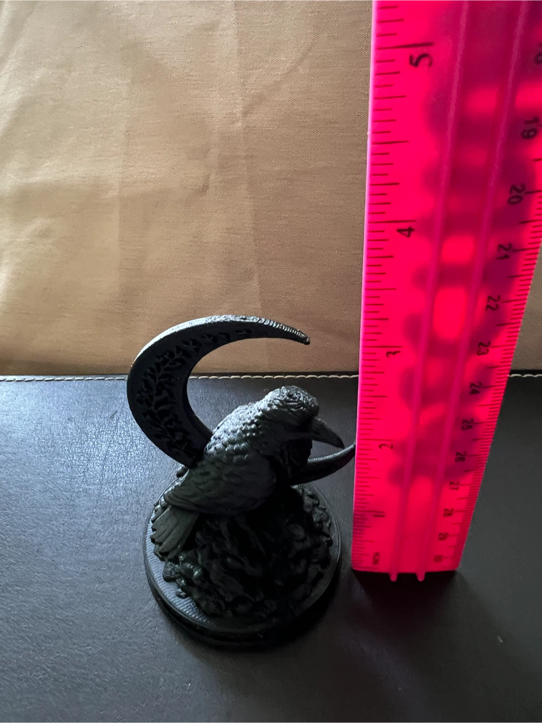 Black Raven on Crescent Moon Figurine - photo 2