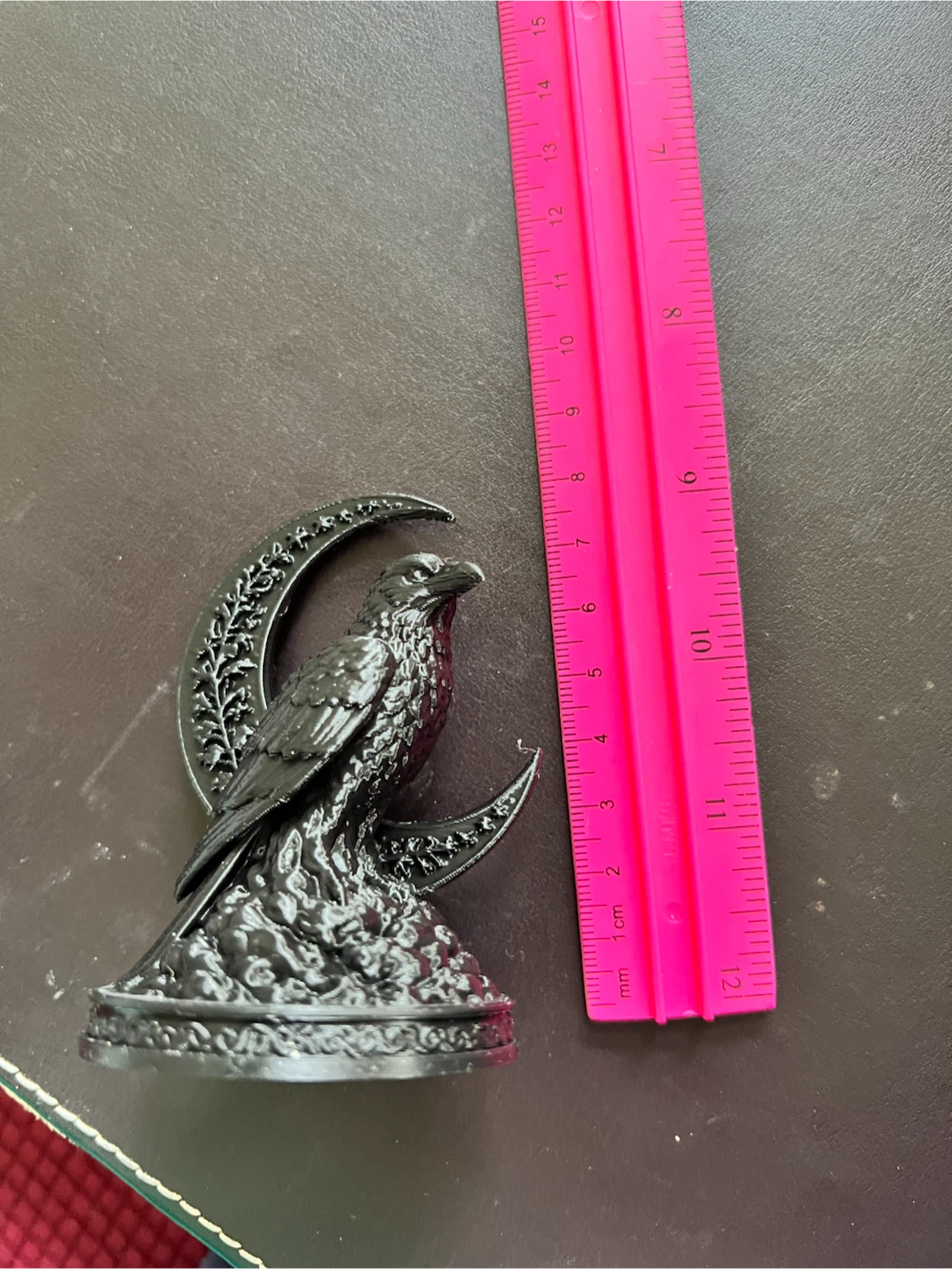Black Raven on Crescent Moon Figurine - photo 3